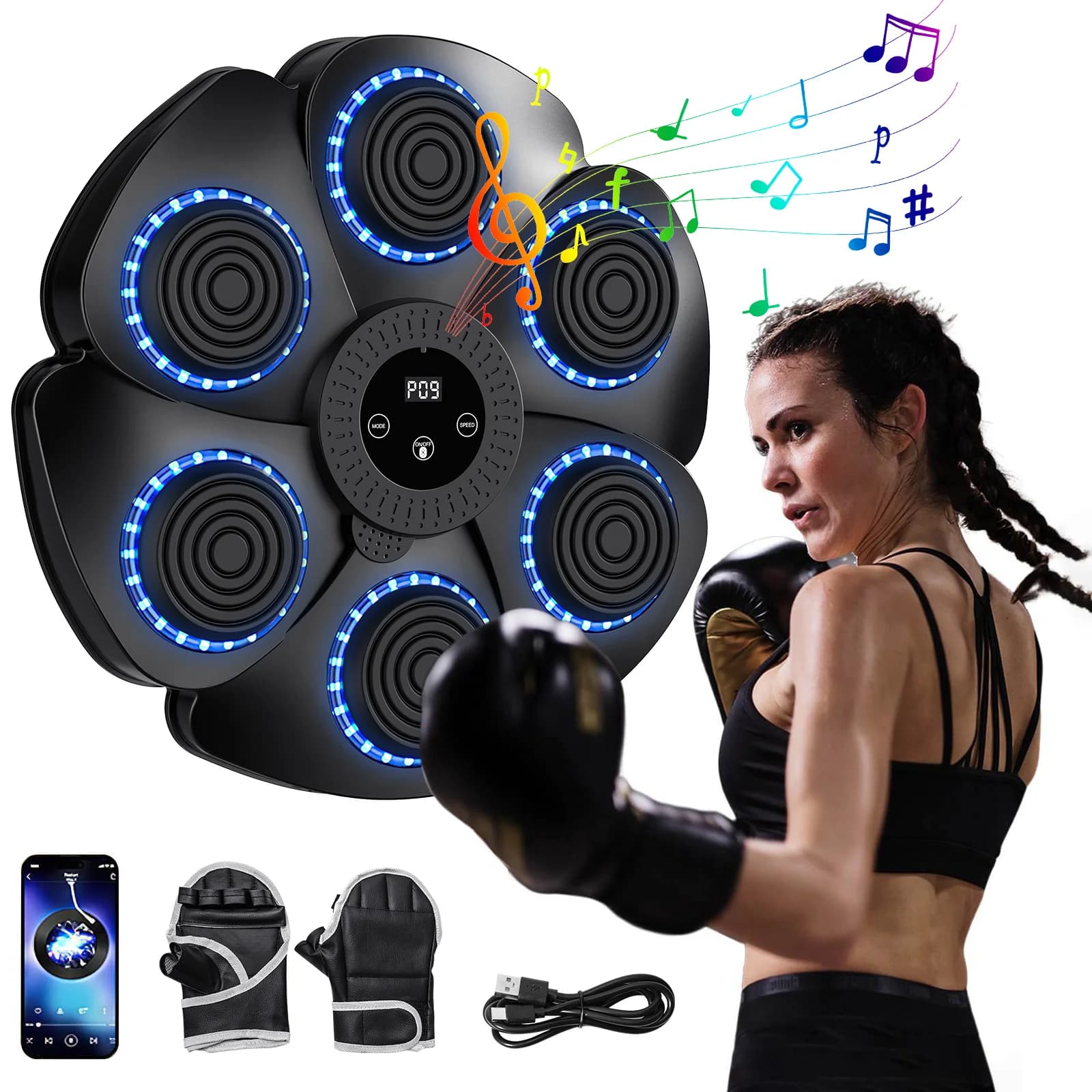 Muzyczna tarcza bokserska Bluetooth