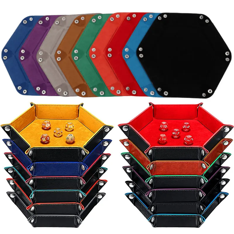 Organizer domowy Dice Tray Foldable Leather Velvet