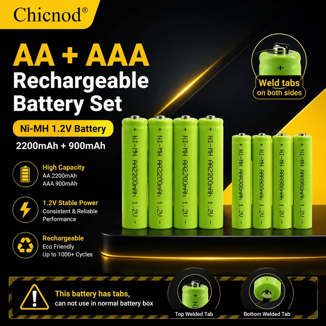 Educational toy Chicnod AAA Rechargeable Batteries Ni-MH