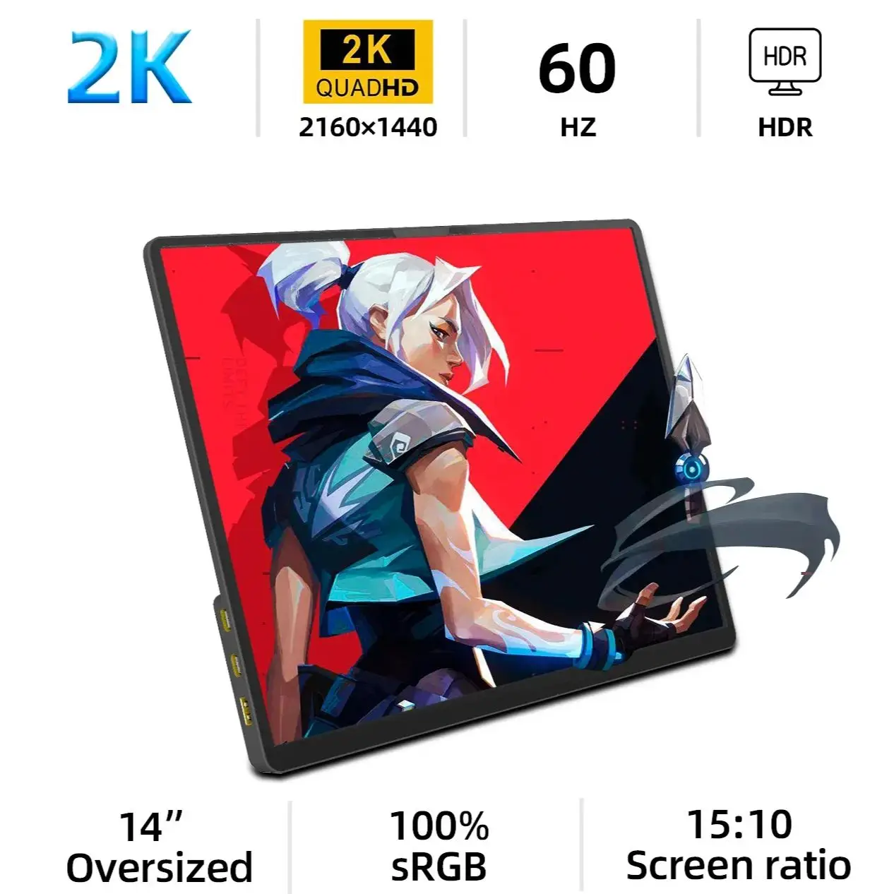 ZSUS 2160*1440 14-inch 2K Portable Monitor 60HZ