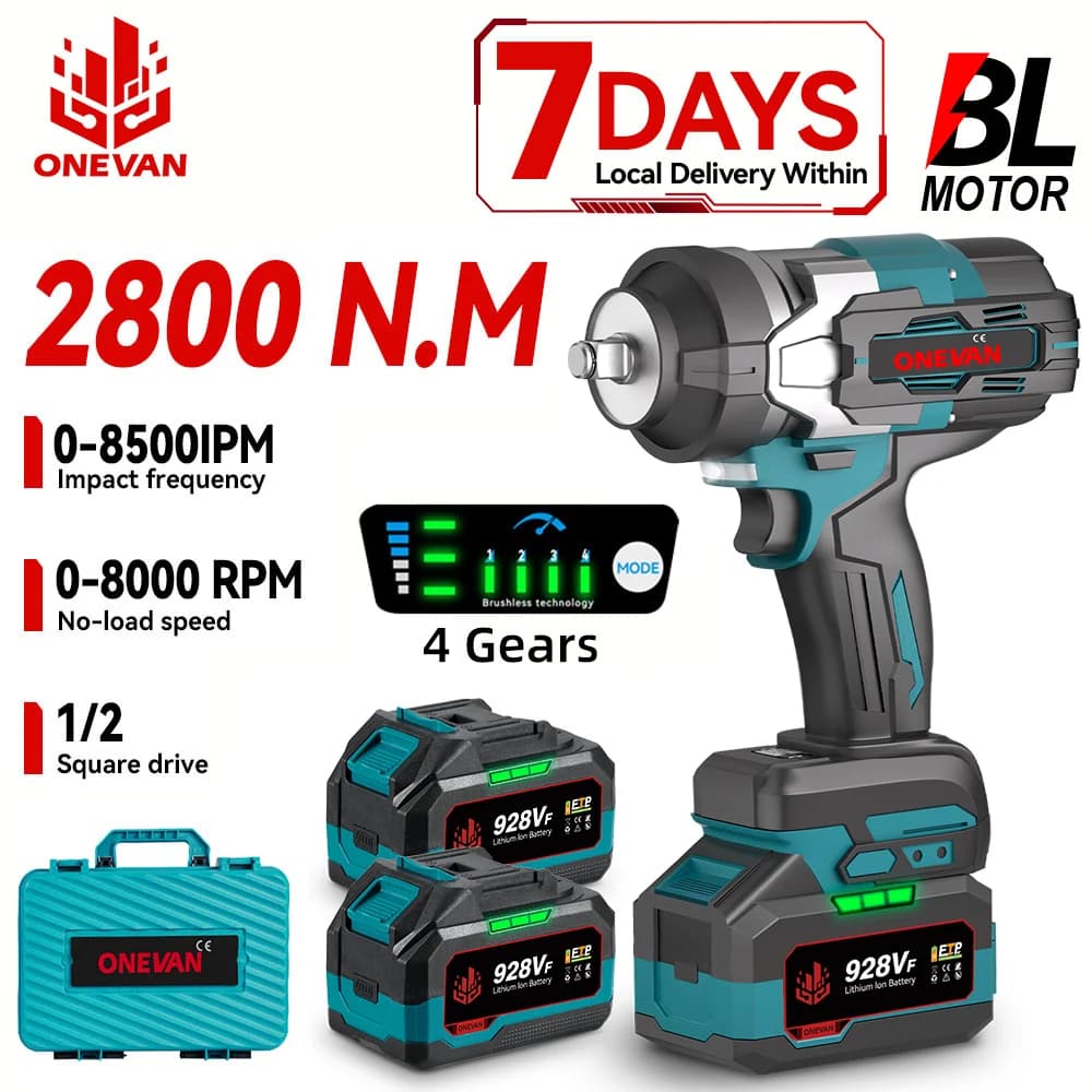 ONEVAN 2800N.M Brushless Cordless Electric Impact Wrench