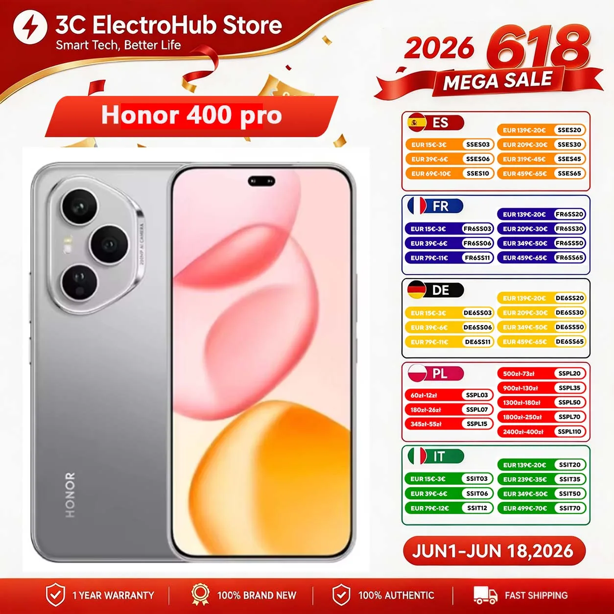 Nowy HONOR 400 Pro Global Version 5G