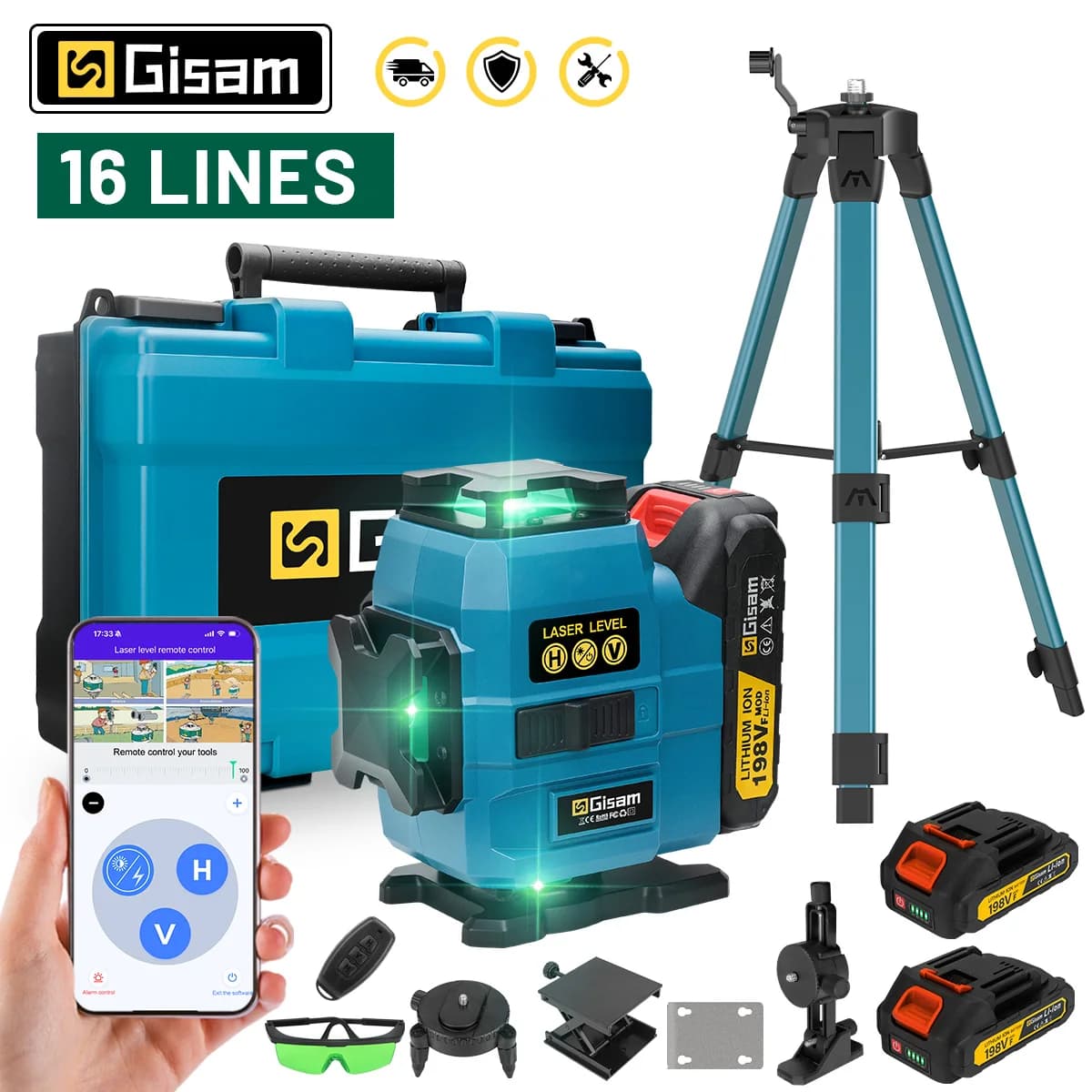 Gisam 16 Lines 4D Laser Level 360