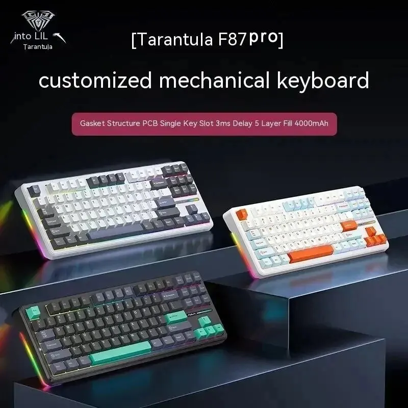 AULA F87 Pro Mechanical Keyboard 2.4g/USB/Bluetooth Tri