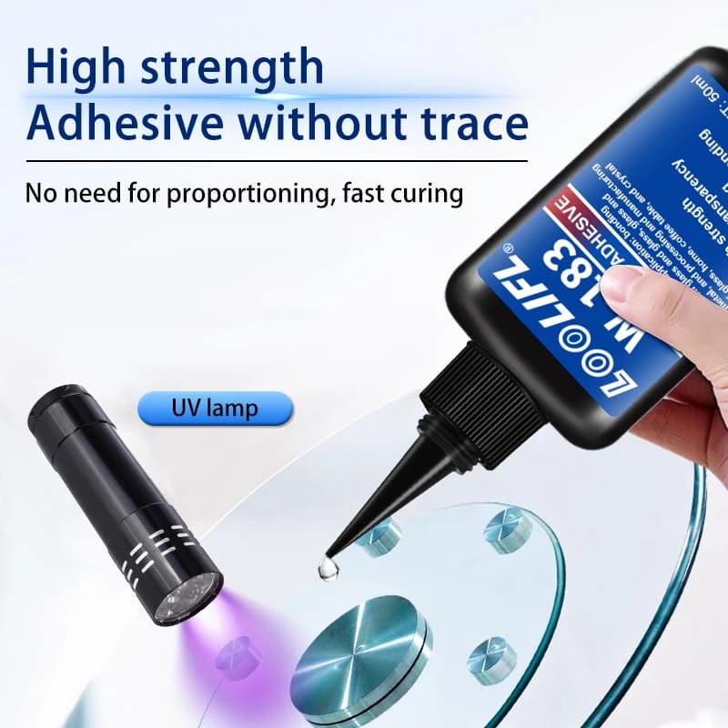 Highly transparent UV glue