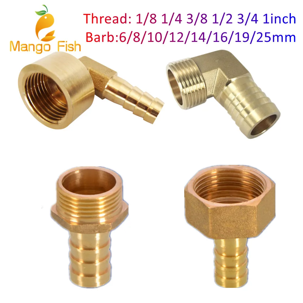 Brass hose connector 6/8/10/12/14/16/19/25 mm barb tail