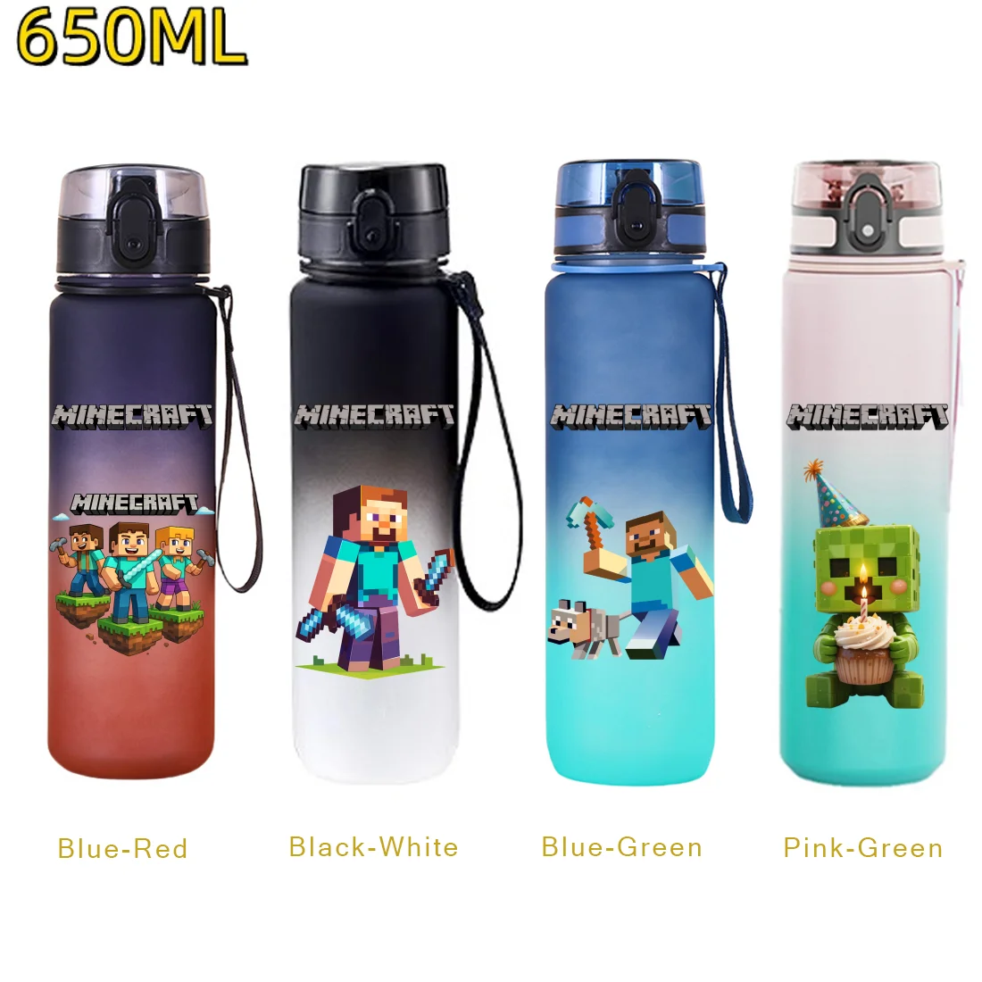 Butelka na wodę 650 ml w stylu pikselowym