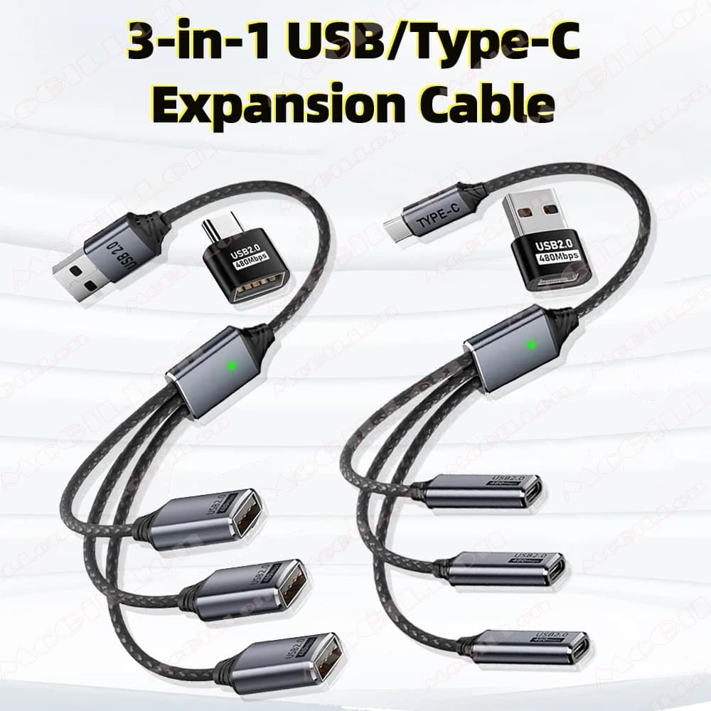 Smartfon USB Type Splitter Cable Hub