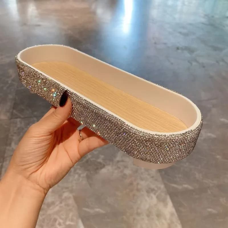 Diamond-encrusted Tray, Makeup Storage Box, Perfume And Aromatherapy Shelf, Home Living Room Organization Box, Storage Box
