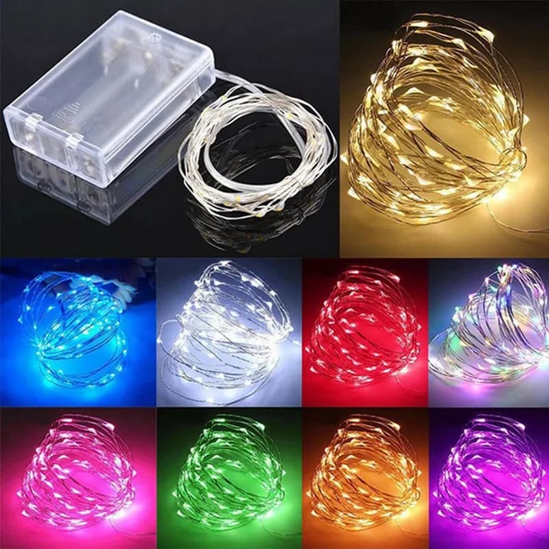 Lampki LED na druciku miedzianym