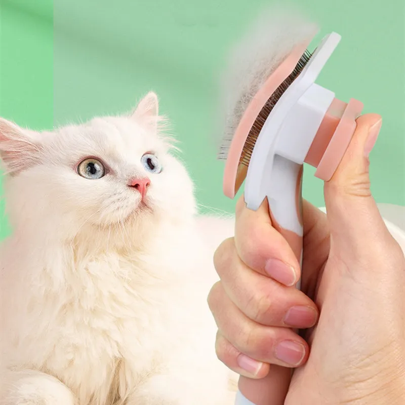 Cat Comb Automatic Cat Hair Remover Self-cleaning Cats Brush Massage Dog Comb Cats Hair Removal Dog Brushes Pet Grooming Brush