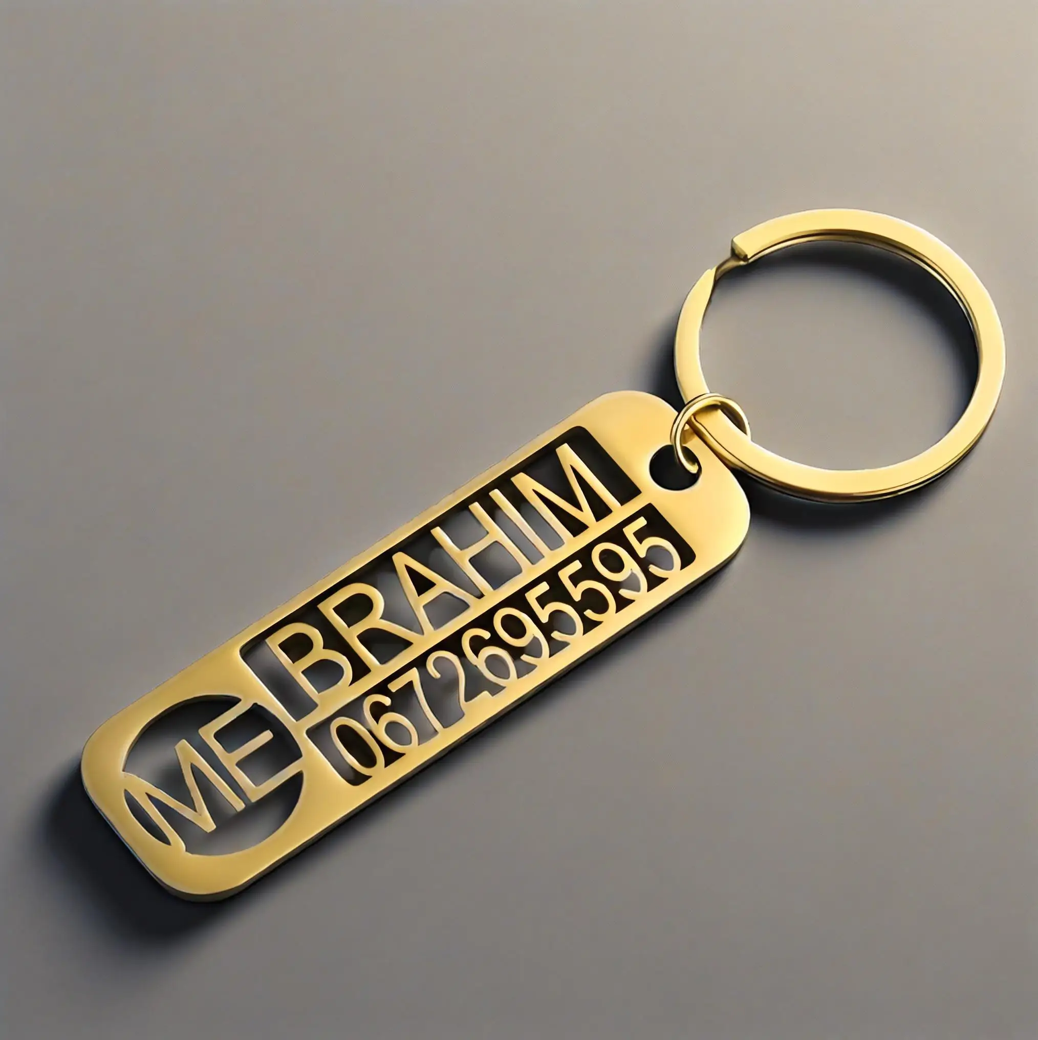 Брелок Custom Engraved Name Number Keychain
