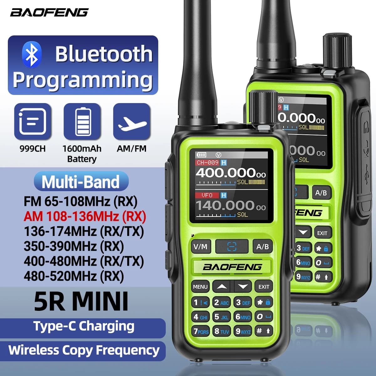 Міні багатодіапазонна програмована рація BAOFENG UV-5R