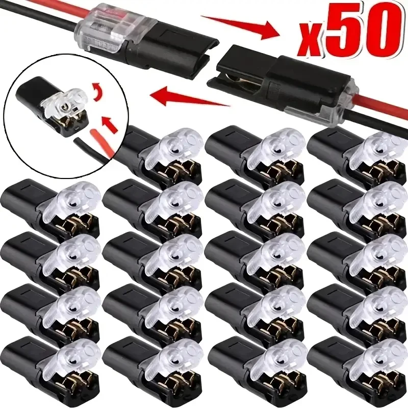 20/50/100-piece H2 2-pin wire connector set