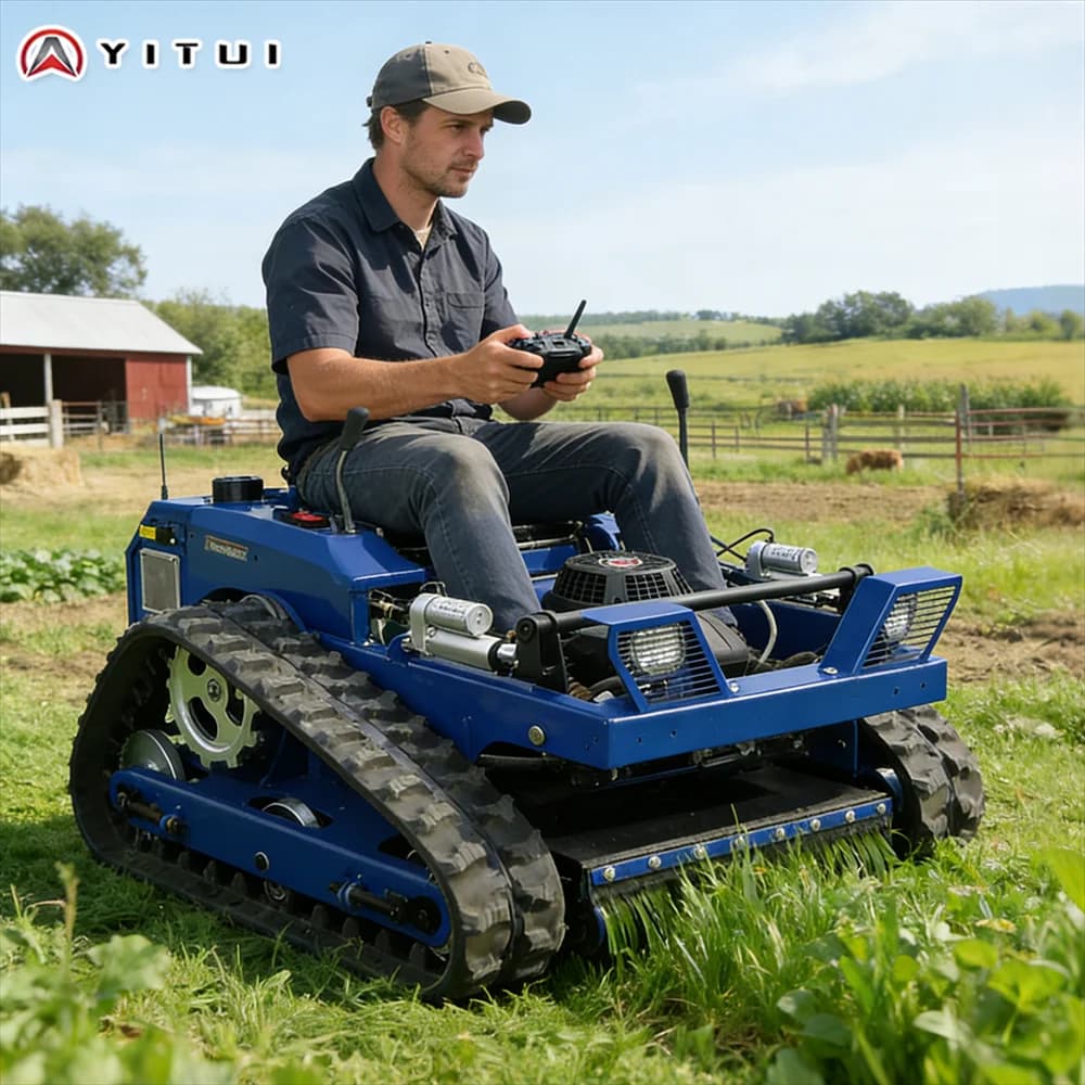 Factory Shipment Of 800 Kg Crawler Lawn Mower Compact Remote Control Type Zero Turn Mower Support Customized