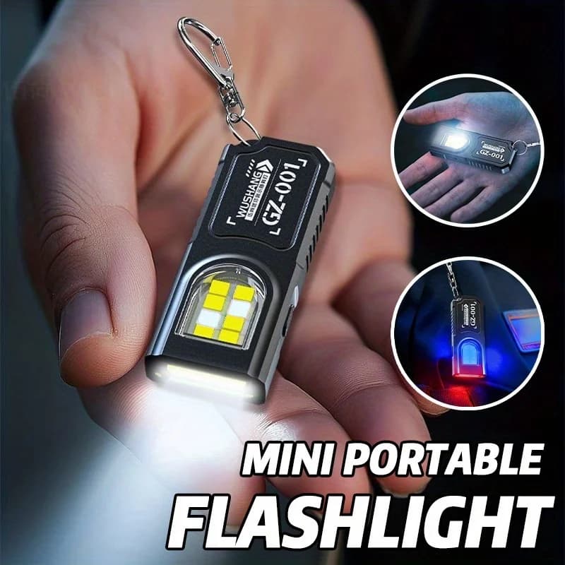 Powerful Mini COB LED Keychain Flashlight USB-C