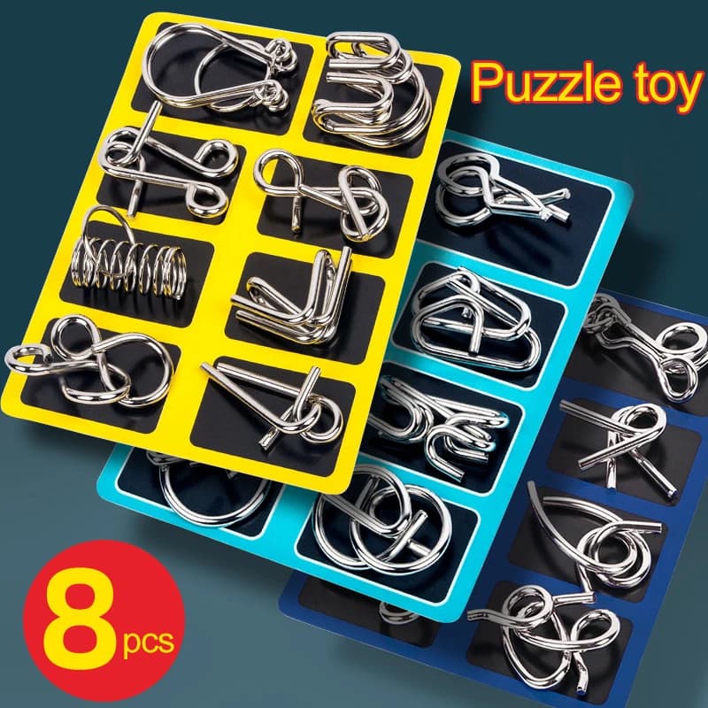 Zestaw metalowe puzzle Montessori drut umysł łamigłówka