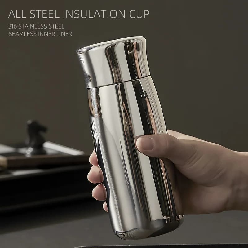 380/500/550/600ml All-steel Thermos Cup With Filter,High-grade Business Gifts,Portable Car Vacuum Flasks,Seamless Water Bottle