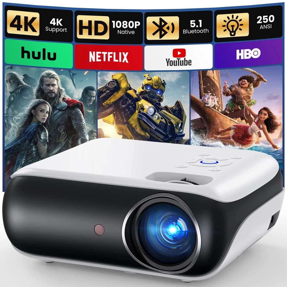 HAPPRUN Native 1080P Bluetooth Projector
