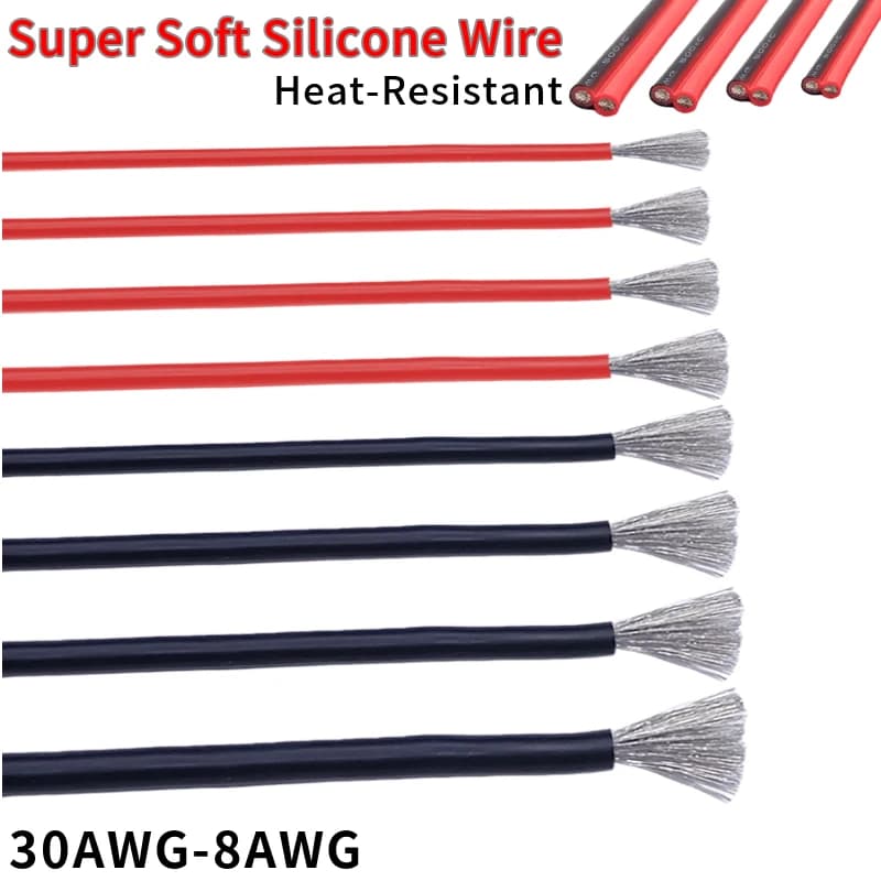 Soft Silicone Cable Red Black Car Battery