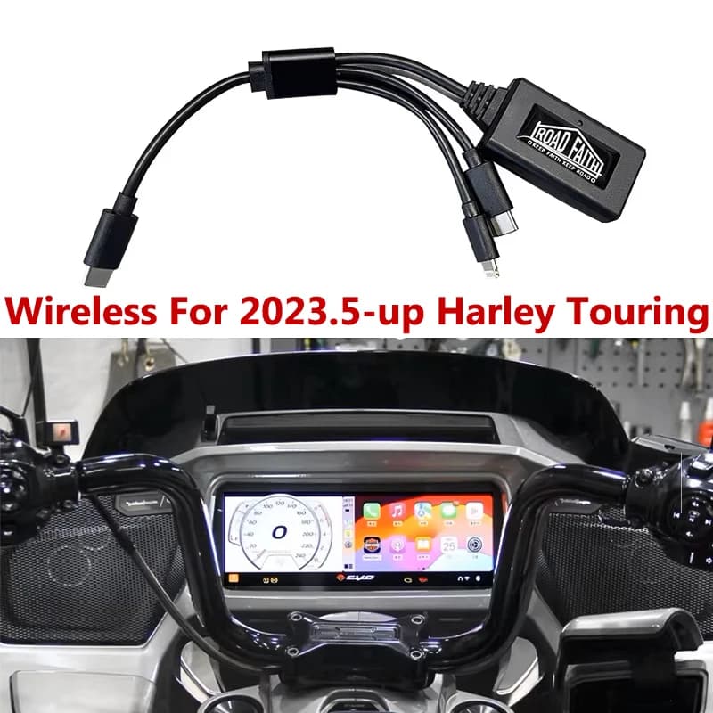Road Faith Motorcycle Wireless Carplay Adapter for Harley 2023-up 121CVO 2019-2022 117CVO Touring Street/ Road Glide for iPhone