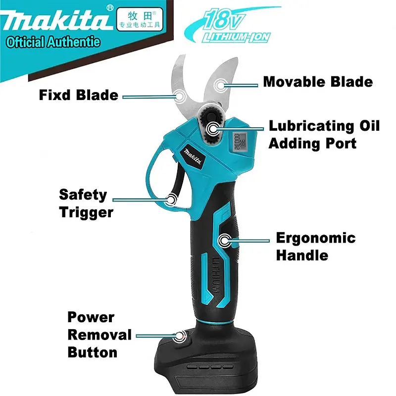 Makita 18V Brushless Electric Scissors Cordless Pruning Shears Multifunctional Fruit Tree Branche Cutter Garden Tool