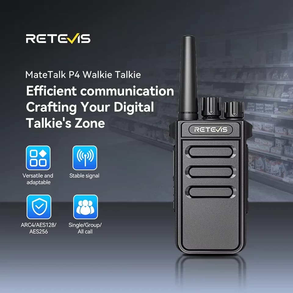 Retevis P4 P64 Walkie Talkie UHF DMR Two Way Radio Emergency Communication Type-C Radio for Camping Ham Radio Digital Portable