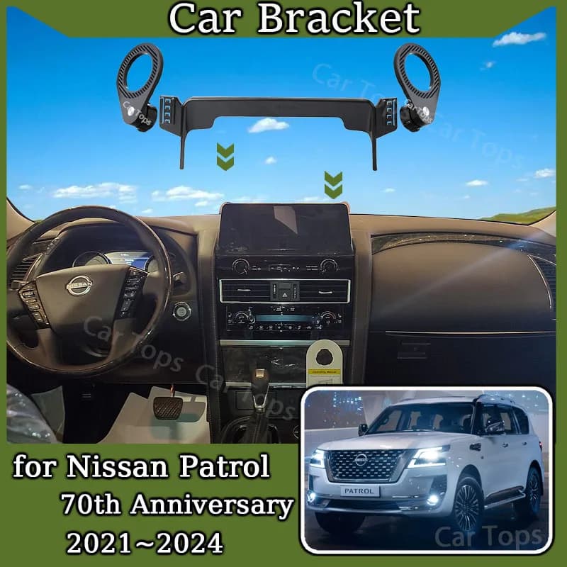 For Nissan Patrol 70th Anniversary 2021~ Magnetic MagSafe Car Mobile Phone Holder GPS Bracket Gravity Stand Accessories
