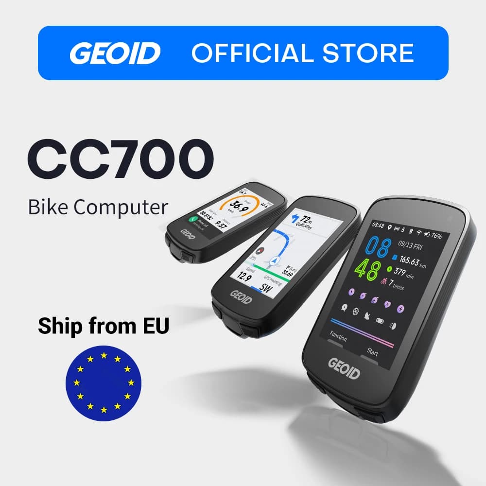 GEOID CC700 GPS Bike Computer with Color Screen Wireless Odometer And Speedometer IPX7 Waterproof Multilingual Cycling GPS Compu