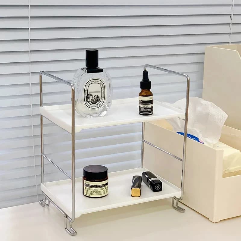 Cutelife Nordic White Metal Plastic Storage Shelf Home Decor Organization Cutlery Shelf Ins Bathroom Kitchen Accessories Shelf