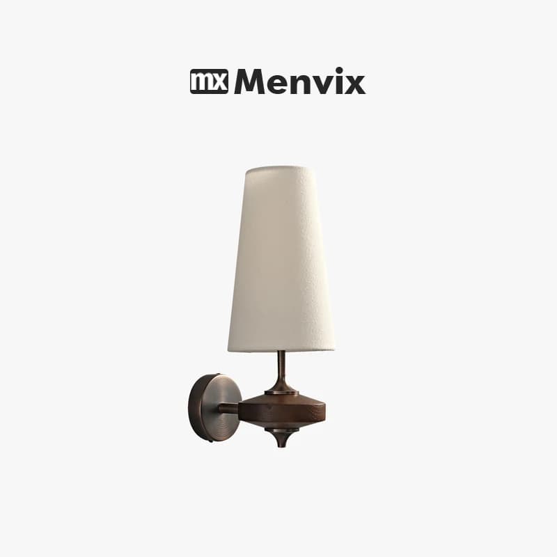Menvix French Vintage Solid Wood Wall Lamp Retro Luxury Bedside Lighting for Bedroom Living Room Ambient Background Light