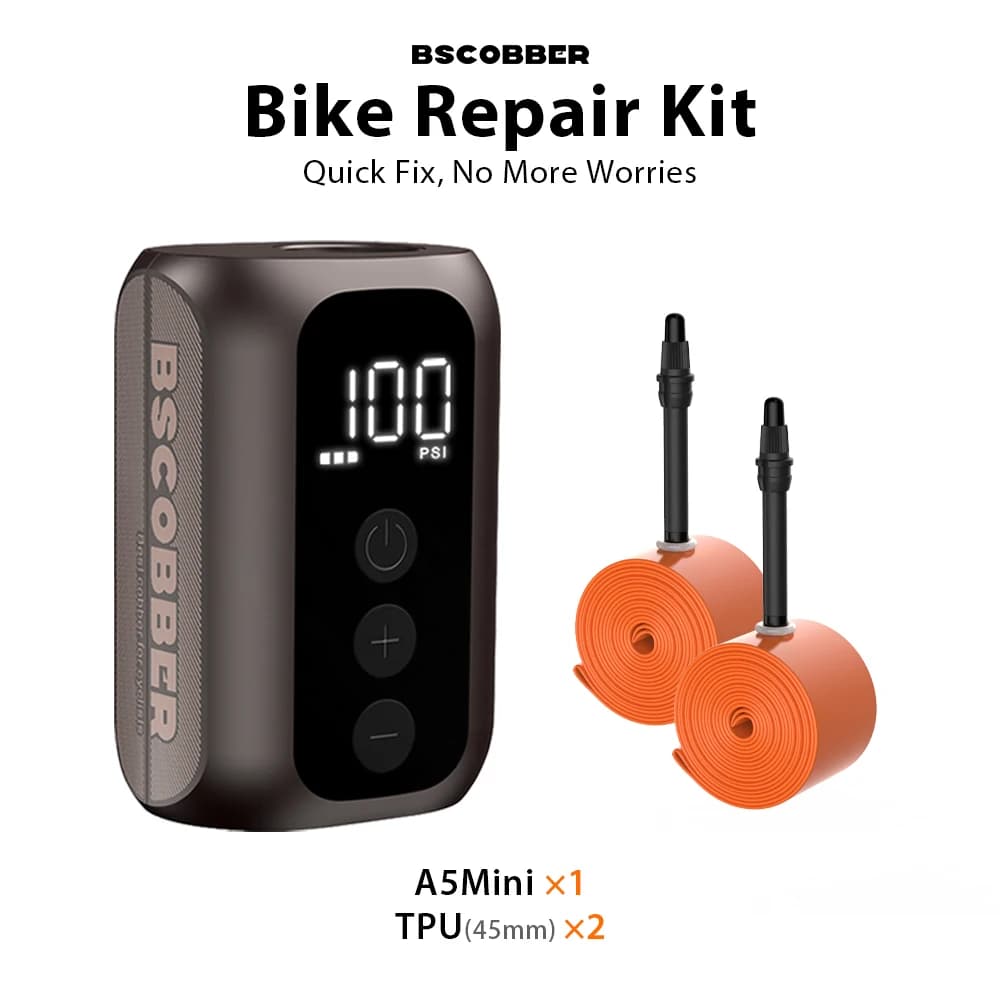 BSCOBBER Portable Tire Inflator Rechargeable Wireless A5mini Bicycle Air Pump 700c TPU Bicycle Tube Bike Accessories