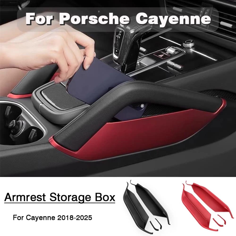 For Porsche Cayenne 2018 2019 2020 2021 2022 2023 2024 Car Center Console Gap Storage Box Phone Key Auto Armrest Organizer