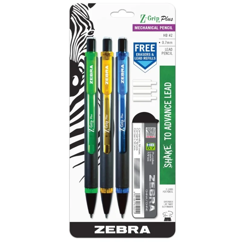 ZEBRA Automatic Pencil 0.5 0.7mm Writing Exam Drawing M301 Metal Rod/Z-Grip Plus US Version Office Student Mechanical Pencil