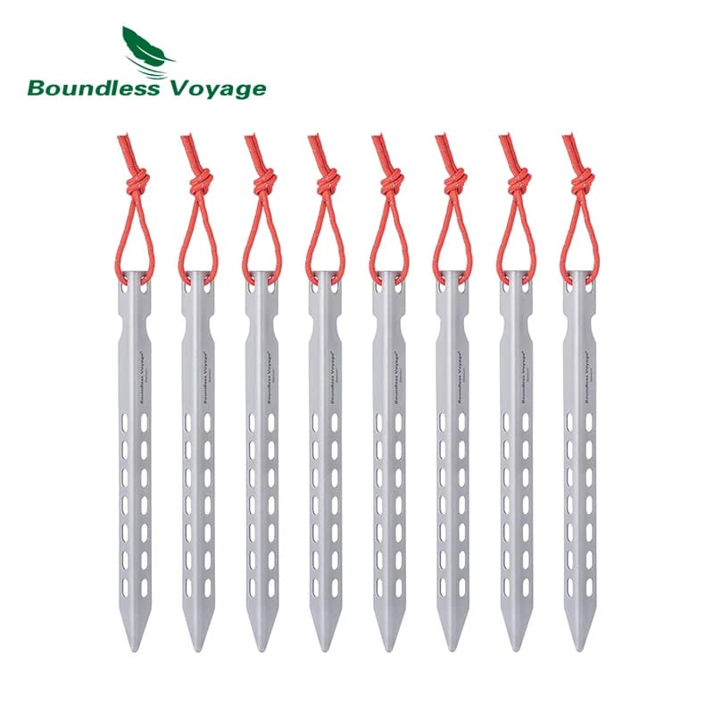 Boundless Voyage Titanium Pegs Outdoor Camping V-type Tent Stakes Portable Tent Titanium Nail Ti4008P