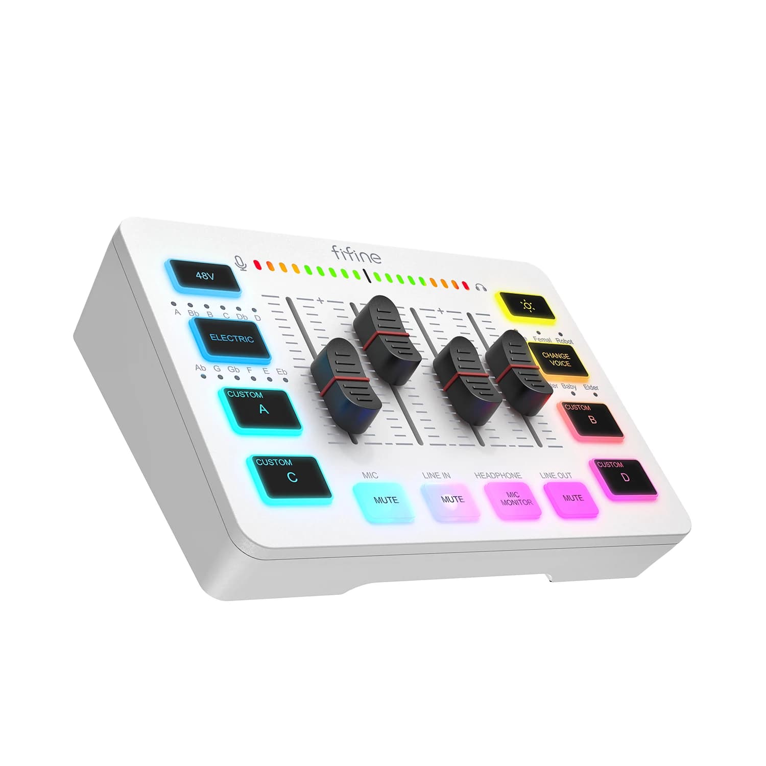 FIFINE Gaming USB Mixer with 4-Channels/XLR Microphone Interface/RGB, Sound Mixer for Game Podcast Streaming AmpliGame SC3W