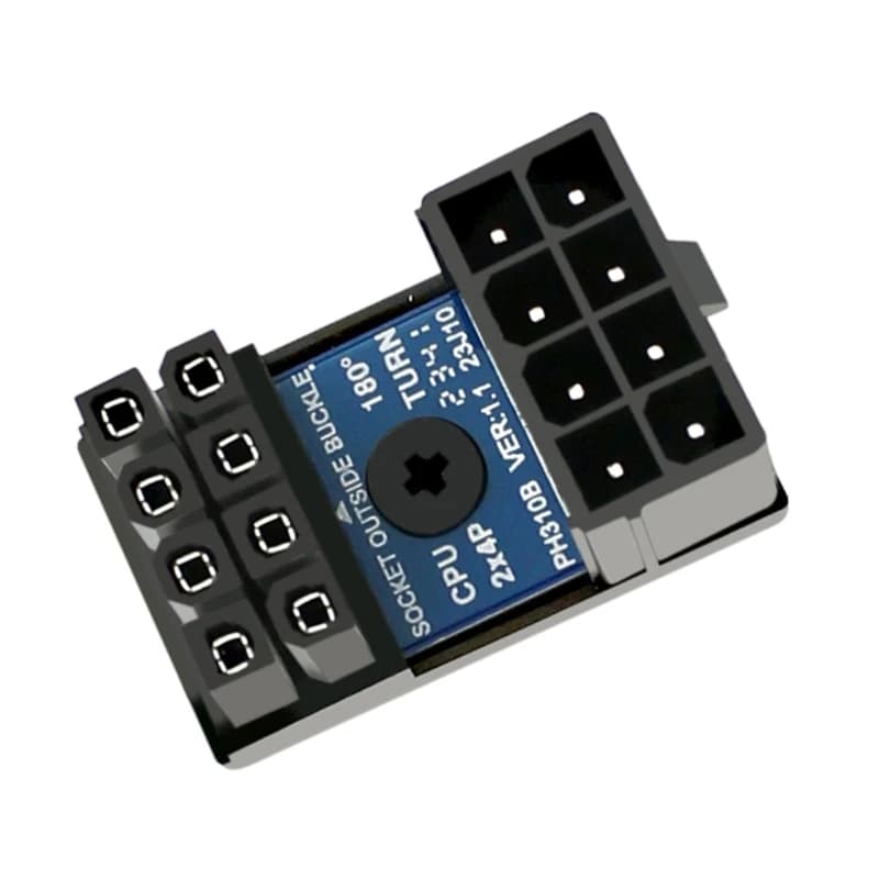 Motherboard CPU 8Pin Power Connector 180° Adapter for Desktop Graphics Card Mainboard 8Pin Power Steering Connector