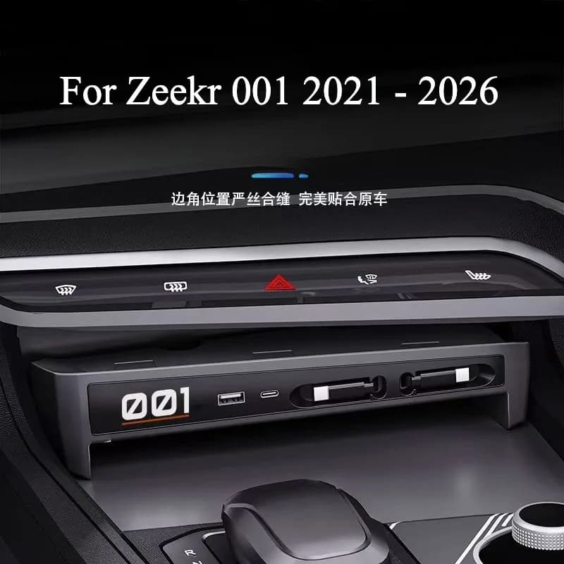 For Zeekr 001 2021-2026 Central Console USB Type-C Fast Charger Shunt Docking Station Car Interior Modify Accessories