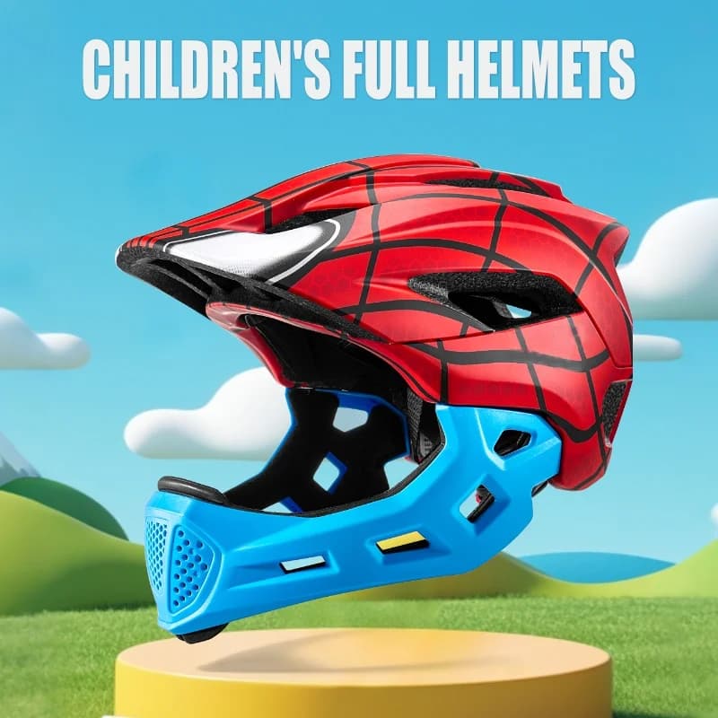 BATFOX Kids Full Face Bike Helmet Detachable Downhill Children Cycling Gear Skateboard Sports Racing Riding Safe Bicycle Helmet