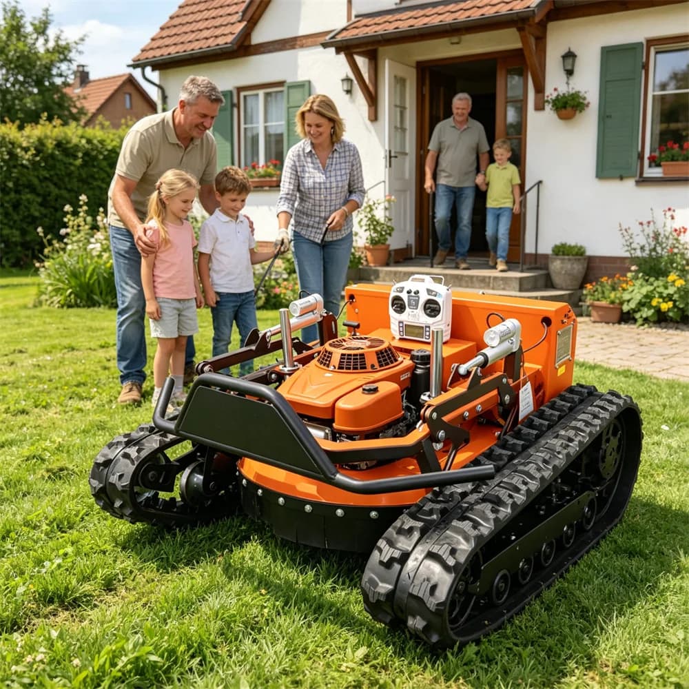 Super Strong Climbing Force Crawler Remote Lawn Mower Cheap Multi-Function Lawnmower Support Customized