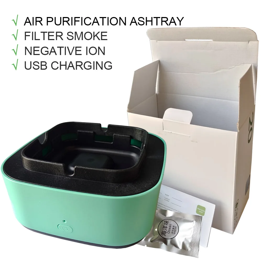 Ashtray with Air Purification Smoke Removal Ashtray Automatic Smoke Filter Air Purifier Cigarette Ash Tray USB Charging for Home