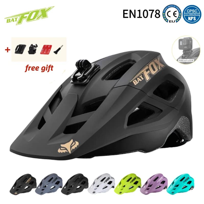 BATFOX Mountain Bike Helmet Can install a sports camera Electric Cycling Gear Safety Cap Men Women bat fox MTB Bicycle Helmets