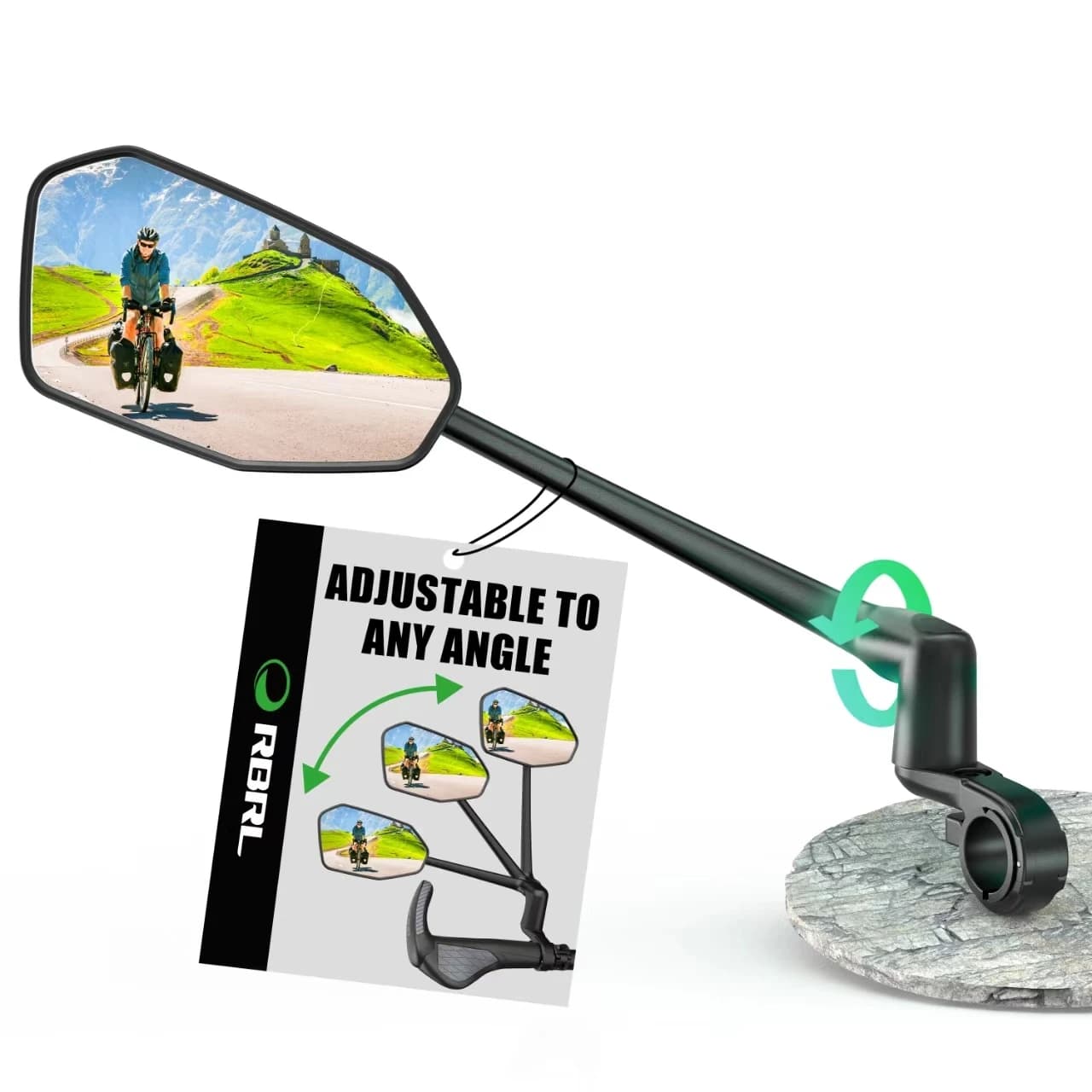 Easydo Bicycle Rearview Mirror HD Electric Bike Mirror with 360 Rotatable Mirror Arm Wide Angle for Scooter Cycling Handlebar