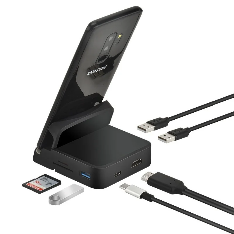 8 In 1 Type C HUB Docking Station Phone Stand Dex Pad Station USB C To HDMI-compatible Dock Power Charger Kit for for Samsung
