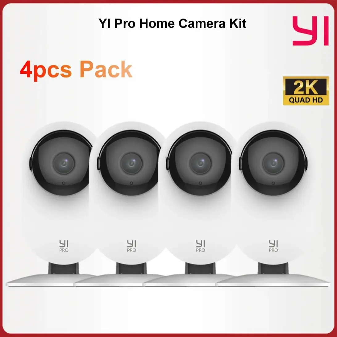YI Pro Home Camera 2K Kits WiFi IP Security Surveillance Smart System with Night Vision Baby Monitor on iOS, Android App