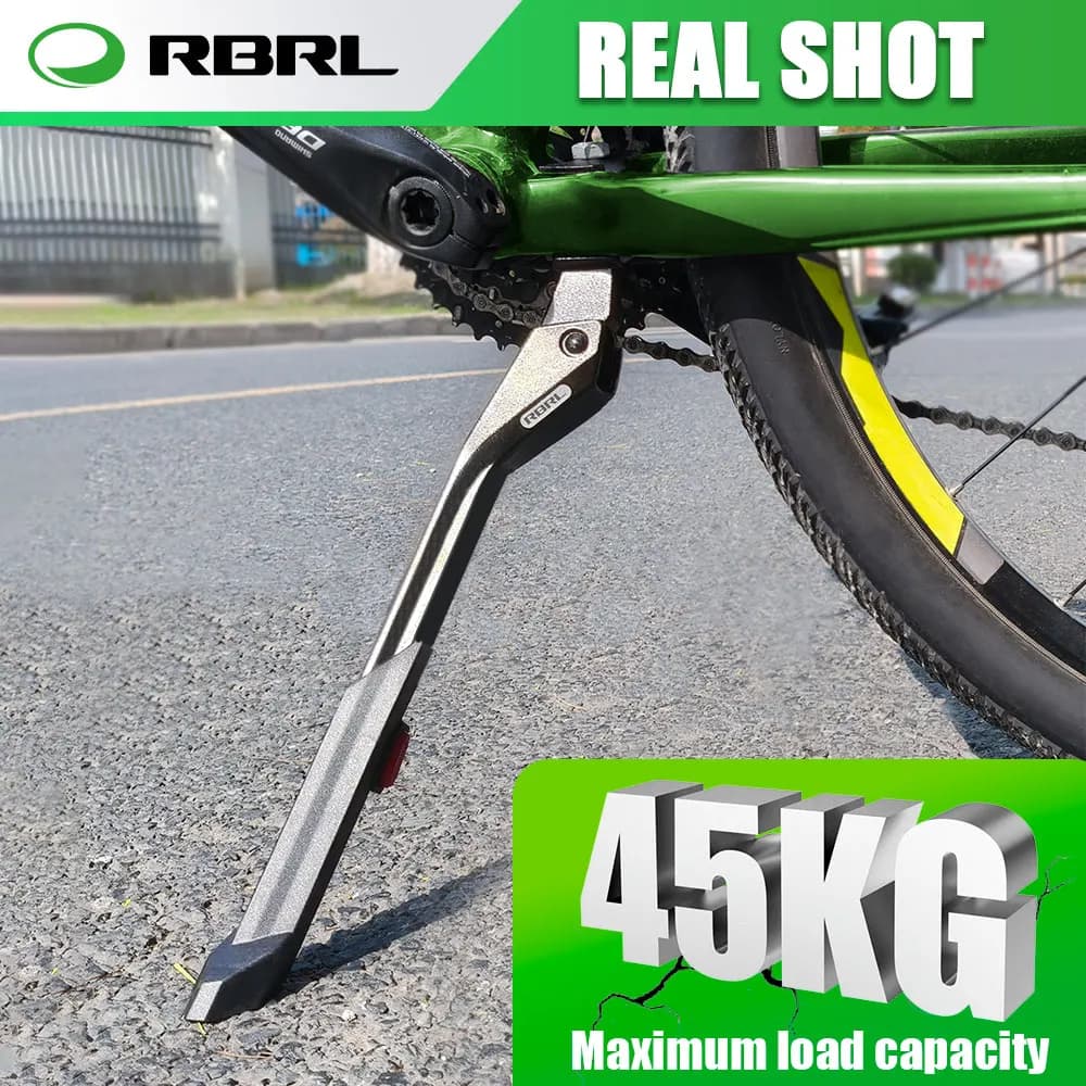 Bicycle Center Stand Adjustable Aluminium Bicycle Kickstand Anti-Slip Big Foot MTB Bike Kickstand for 24-29inch Electric Cycling