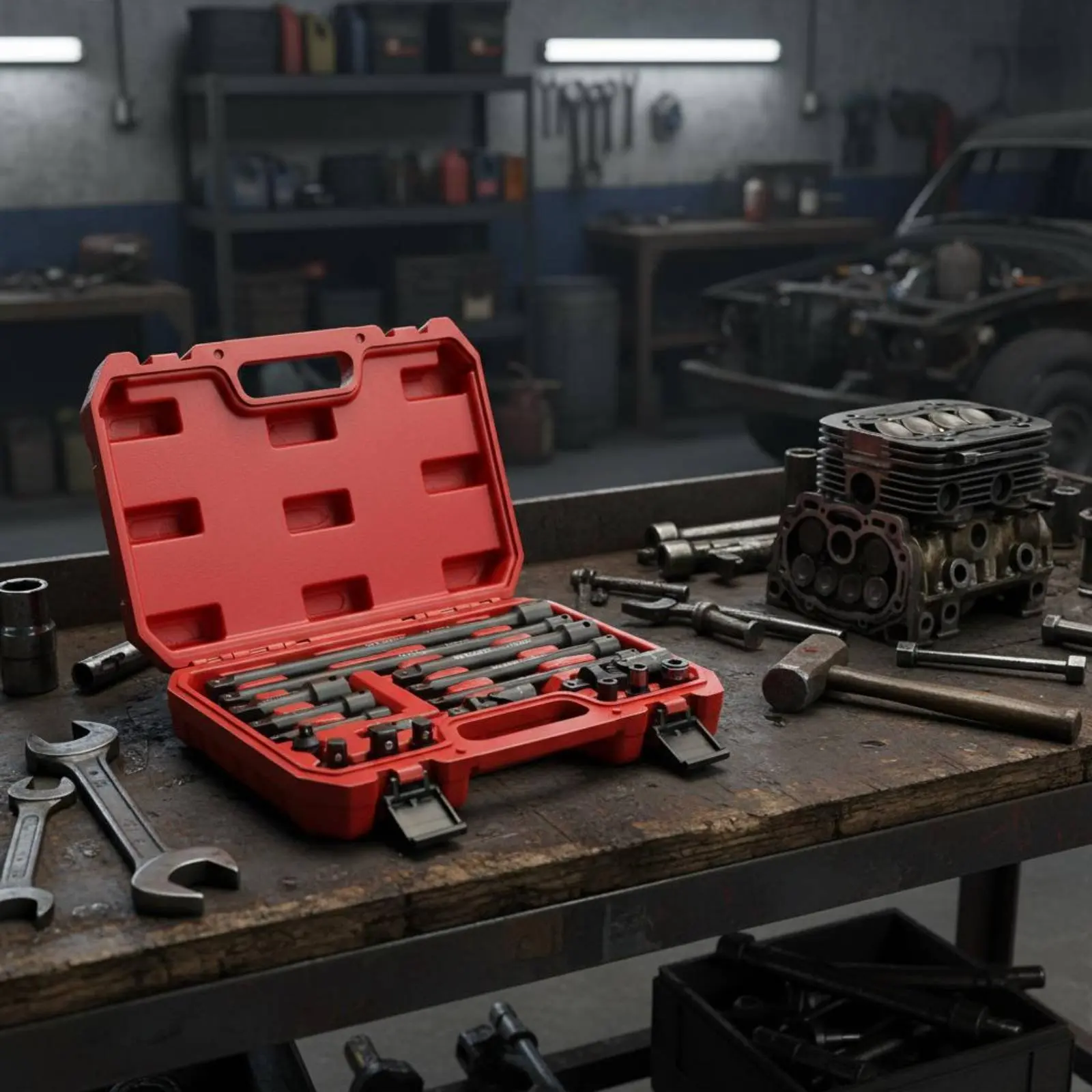 Workshop wrench and socket set