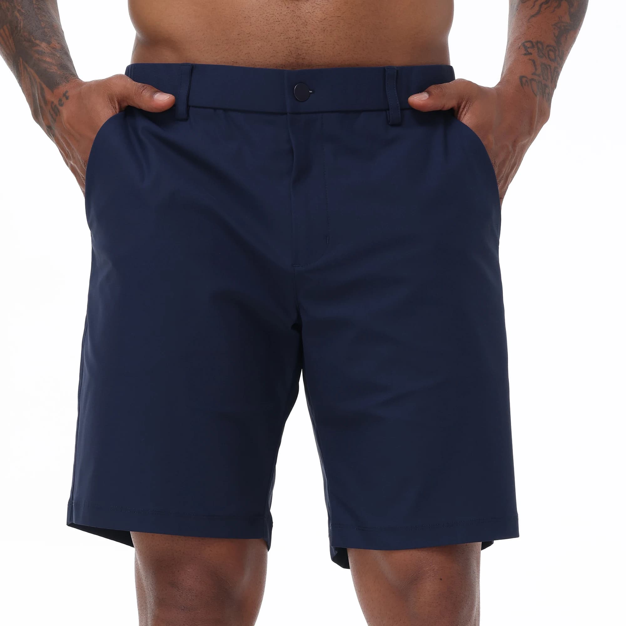 Men's Cargo Trendy Shorts Casual Elegant Golf Pants, Suit Shorts Work Dress Shorts with Concealed-Type Zipper Side Pockets