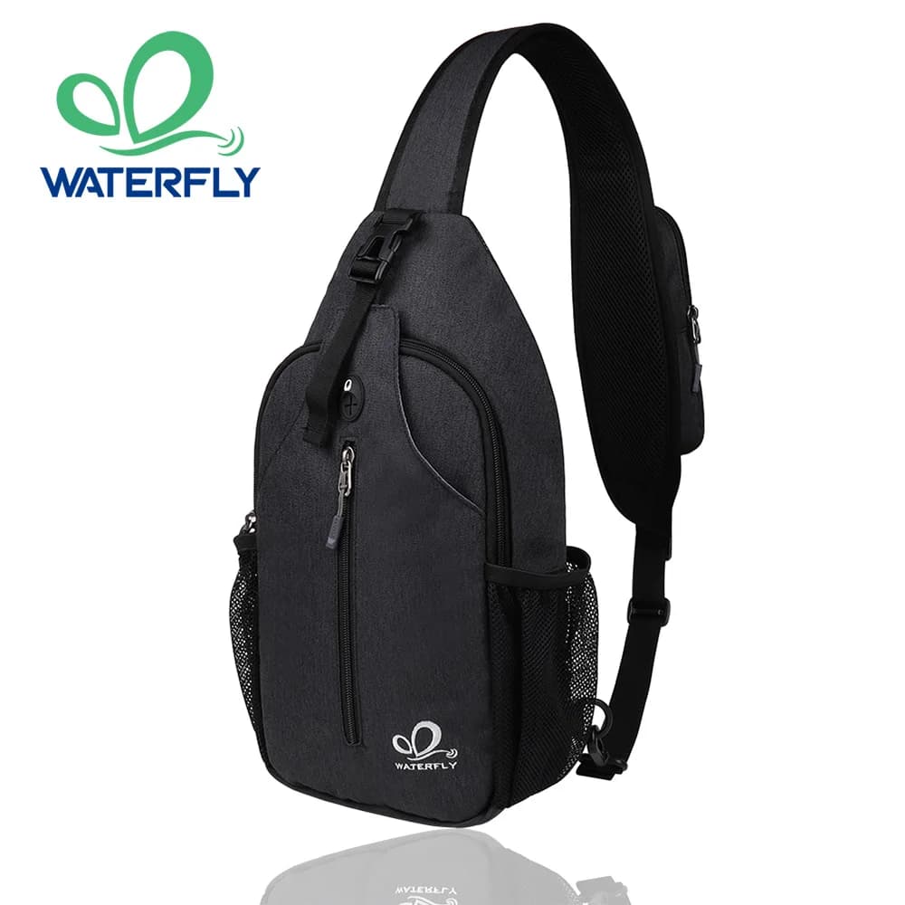 WATERFLY Sling Bag Chest Pack Shoulder Crossbody Sling Backpack For Women Men Travel Hiking Chest Bag Daypack