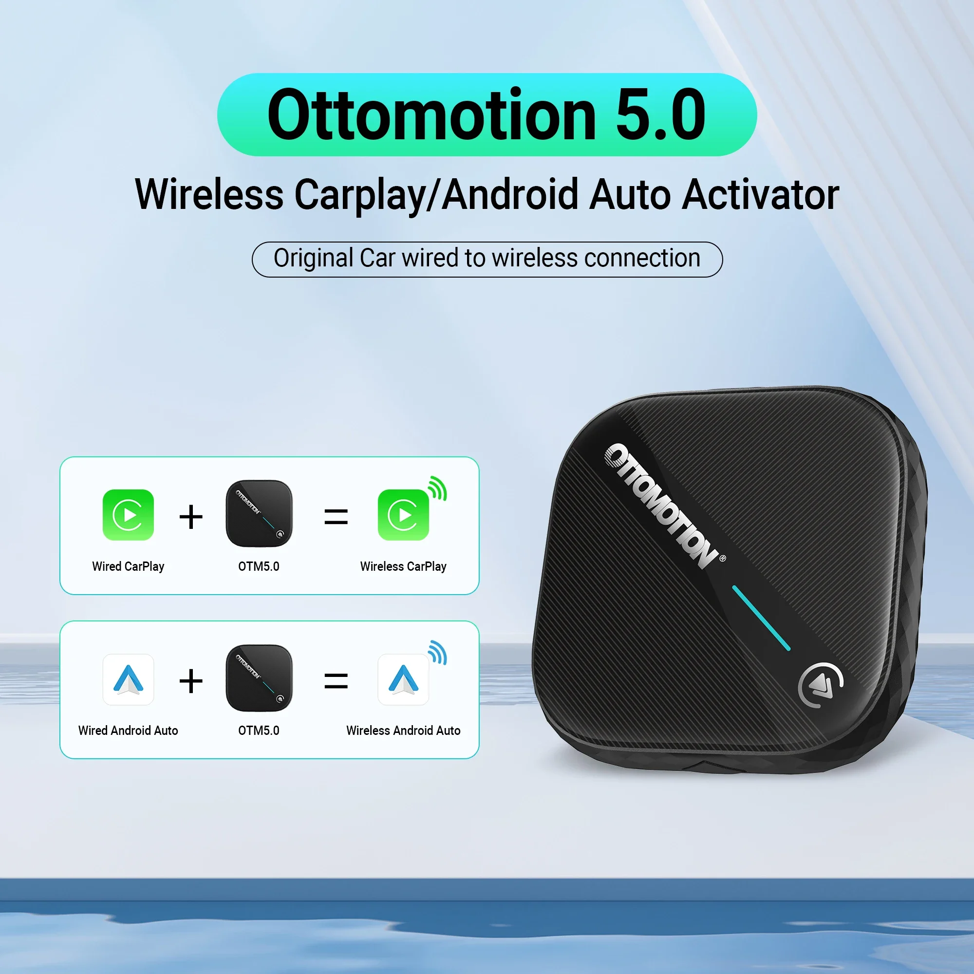 OTTOMOTION 5.0 Wireless CarPlay Android Auto Adapter Wireless Box for Benz VW Kia Haval Toyota Mazda Ford Audi Accessories